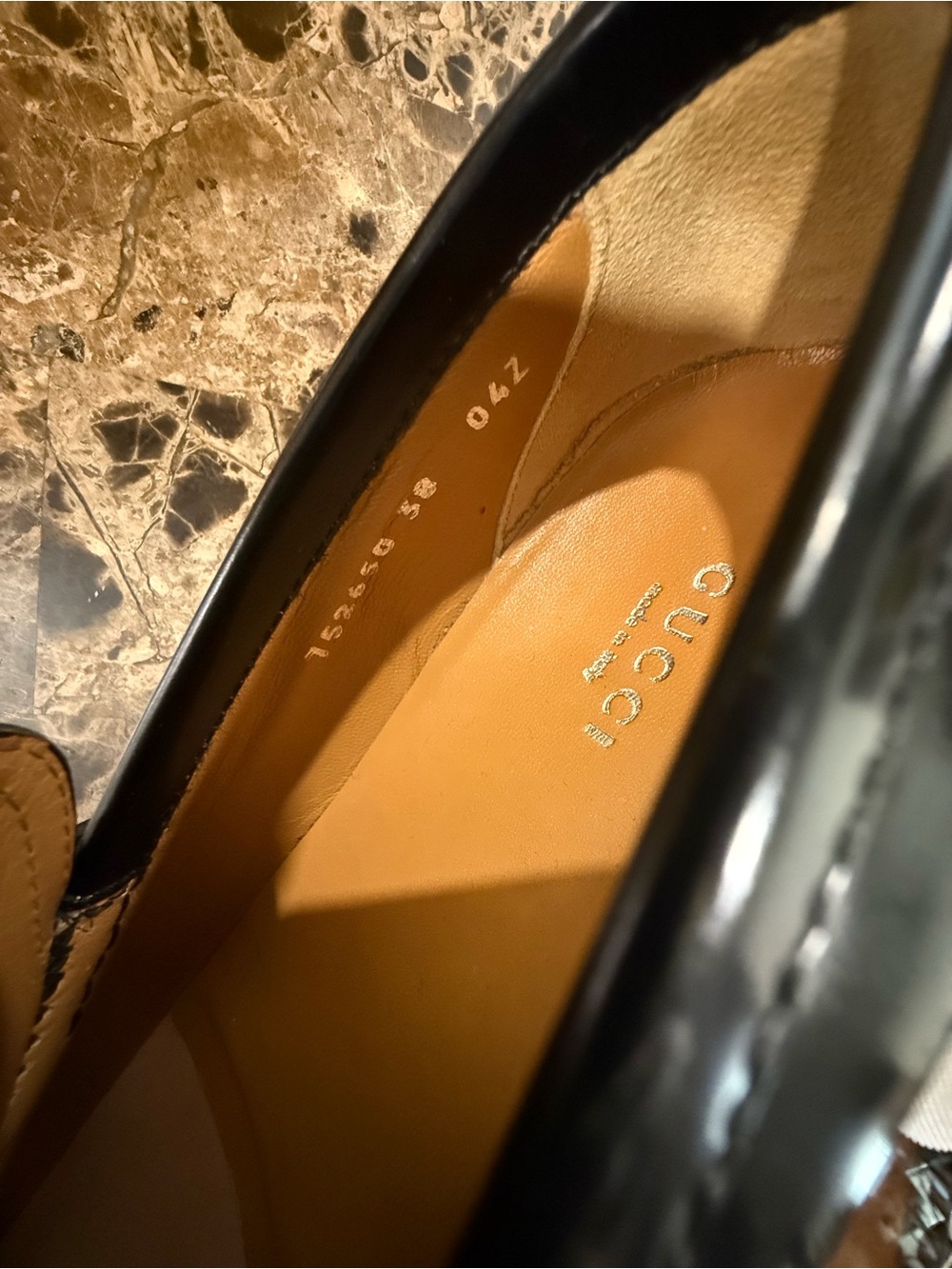 Gucci Women’s Black Leather Loafers, Silver Double G Chain, Near-NEW Condition - Picture 2 of 11